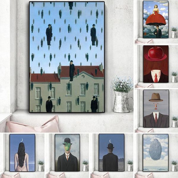 

paintings rene magritte canvas schilderij surrealisme klassieke kunstwerk reproductie posters en print cuadros muur foto voor woonkamer