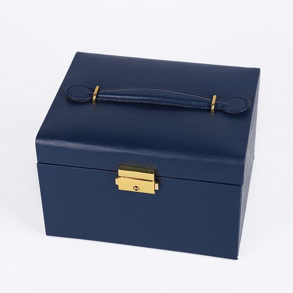 

2021 new style 2 layers pu classical jewelry box, Black;white