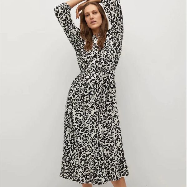 

casual dresses female dress with floral pattern, autumn fashion ygmj, Black;gray