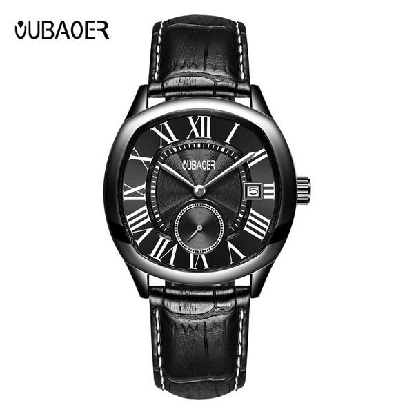 

wristwatches oubaoer men military sport watches men's quartz clock waterproof date wristwatch reloj hombre montre homme, Slivery;brown