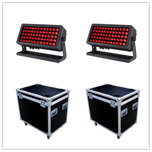 

2pcs 60x15w rgbw 4in1 led city color floodlight outdoor ip65 stage dmx waterproof led wall washer light with road case