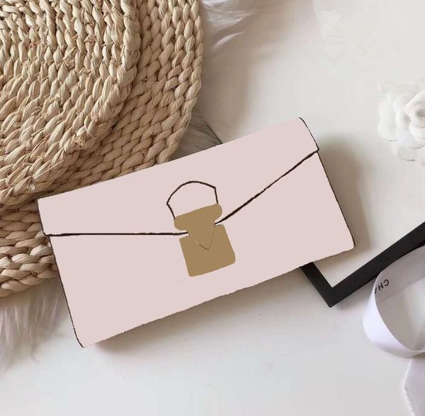 

classic embossed leather wallets women brand designer multi-card position clutch bags fashion letter female coin purse wallet, Red;black