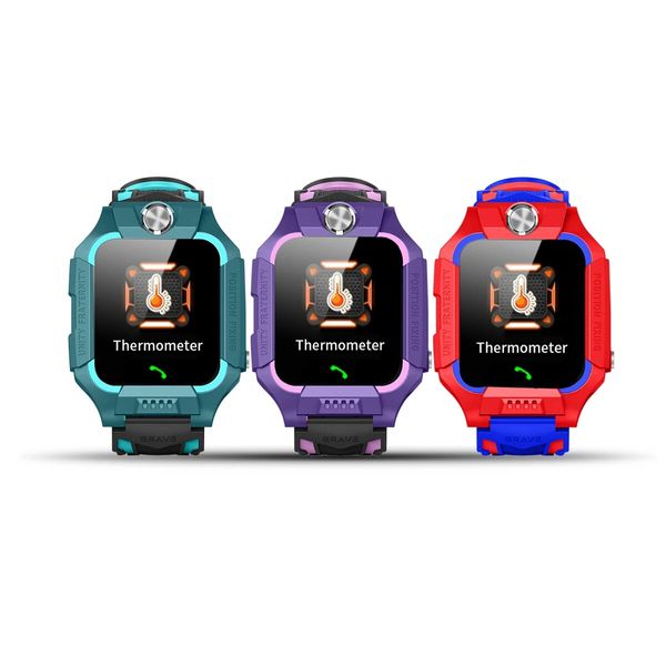 Bakey W02 Обнаружение температуры Детя Смарт-часы LBS SOS Remote Monitor Function Function Watch Phone