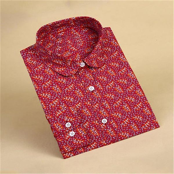 

cotton casual print womens shirt long sleeve office big size 5xl female clothing fashion, White