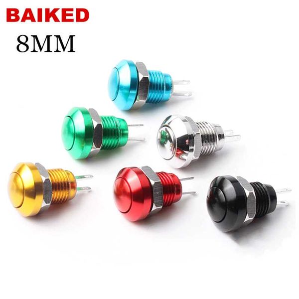 

smart home control 2pc 8mm waterproof self-reset metal push button switch horn doorbell bell car auto engine pc power starter normally open