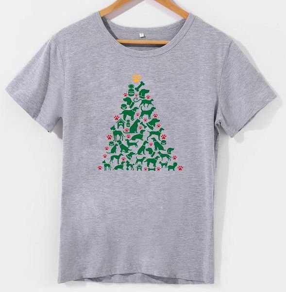 

women's t-shirt christmas tree woman tshirt casual tee plus size female harajuku shirts for women, White