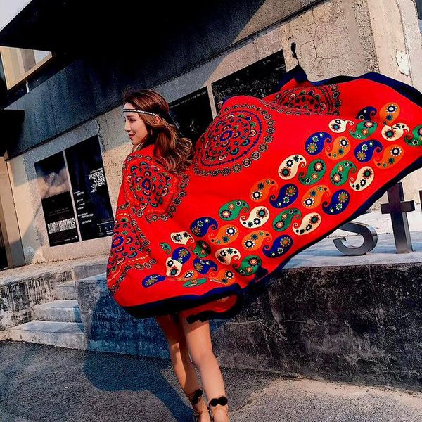 

scarves summer women wraps oversized ethnic style ladies scarf all-match print female travel shawl bufanda mujer, Blue;gray