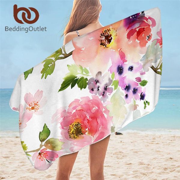 

towel beddingoutlet flower bath 3d print floral beach colorful picnic mat watercolor beautiful thin blanket dropship 1pc