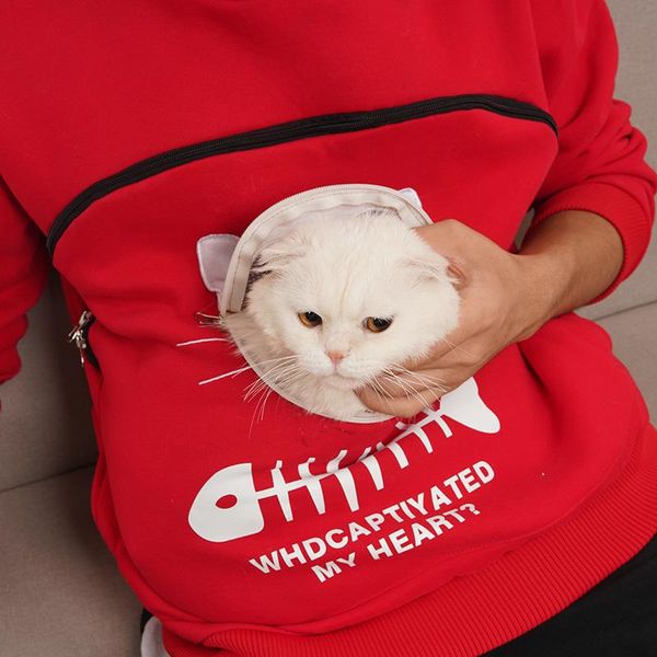 

pet funny clothes multi-function cat shirts kitten puppy holder pouch hood with breathable eyes sweatshirt for child costumes