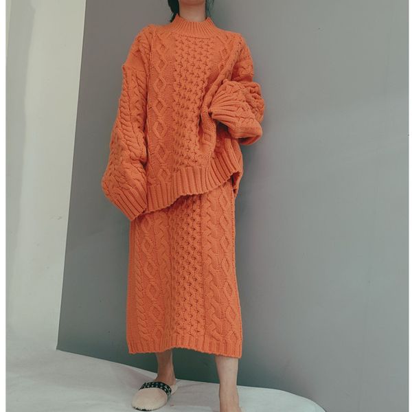 

women's polos sweater and pullover ensemble knitted or crocheted, two pieces, korean style, street clothes, large, White