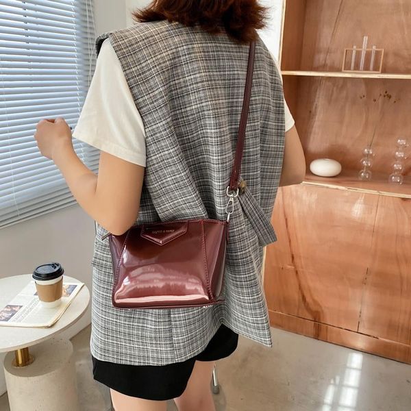 

evening bags vintage casual pu leather crossbody for women 2021 solid color brown shoulder bag sac epaule