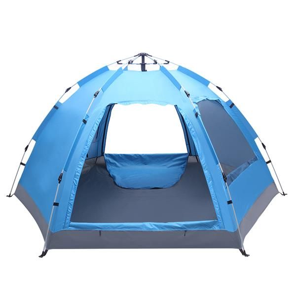 

camping to build hydraulic tent with six sides single layer double doors and d ouble windows