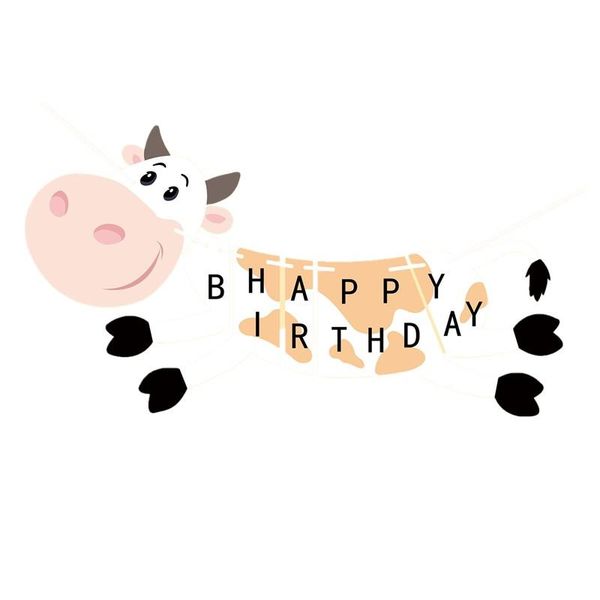 

party decoration paperboard happy birthday banner decorations kids garland children baby boy girl child animal bunting supplies