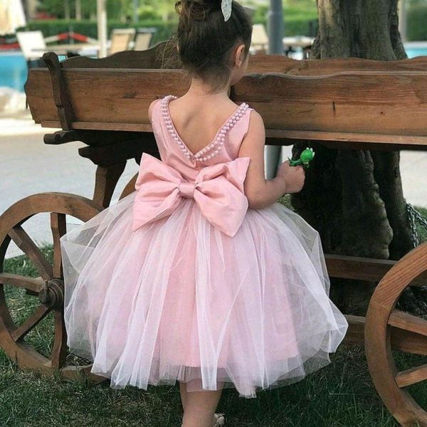 

flower girl birthday dress for little girl kids couture, White;blue