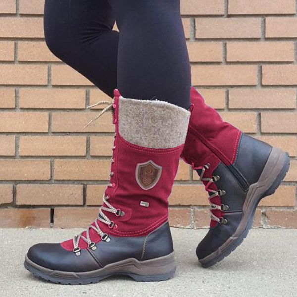 

boots winter women genuine leather casual snow waterproof warm plush sneakers big size, Black