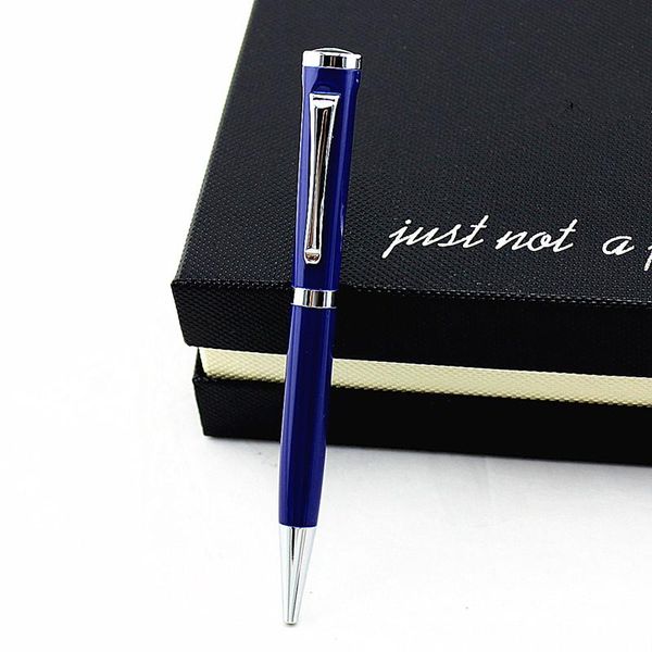 

business blue metal ballpoint pen learn office school stationery gift luxury el writing pens, Blue;orange
