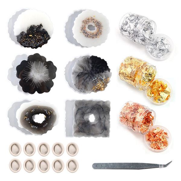 

other arts and crafts wave gold foil paper combination set diy epoxy mold cloud finger cots tweezers flowers household products