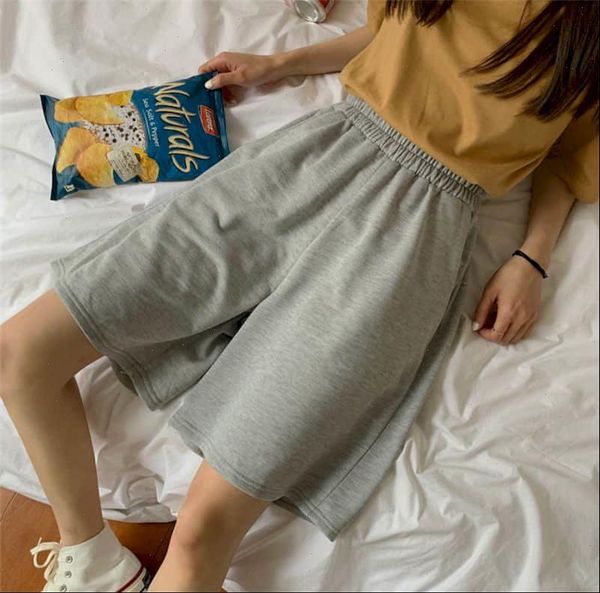 

oversized pants summer loose women shorts wild tide ins straight port style high waist sports five point pant casual, White;black