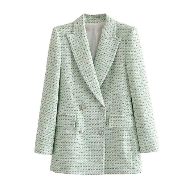 

women's suits & blazers 2022 women plaid blazer spring autumn suit jackets double breased elegant chic office ladies outerwear fashion, White;black