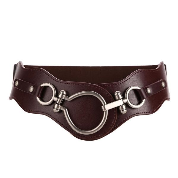 

belts woman ultra wide belt adjustable slim body corset genuine leather retro comfortable waistbelts womens buckle b-9062, Black;brown