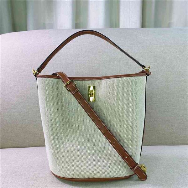 

women luxurys designers bags 2021 leather splicing canvas portable bucket high capacity one messe designer handbag handbags totes crossbody