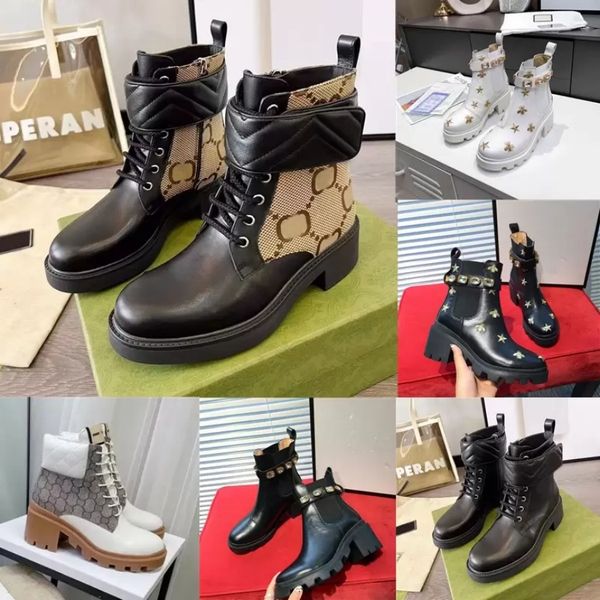 

designer women boots diamond martin shoes flamingos love arrow leather boot female rough heel round head shoe non-slip winter ankle booties, Black