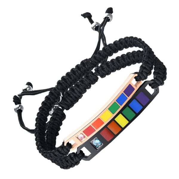 

charm bracelets 1 pair nylon hand ropes adjustable lovers rainbow weaving, Golden;silver