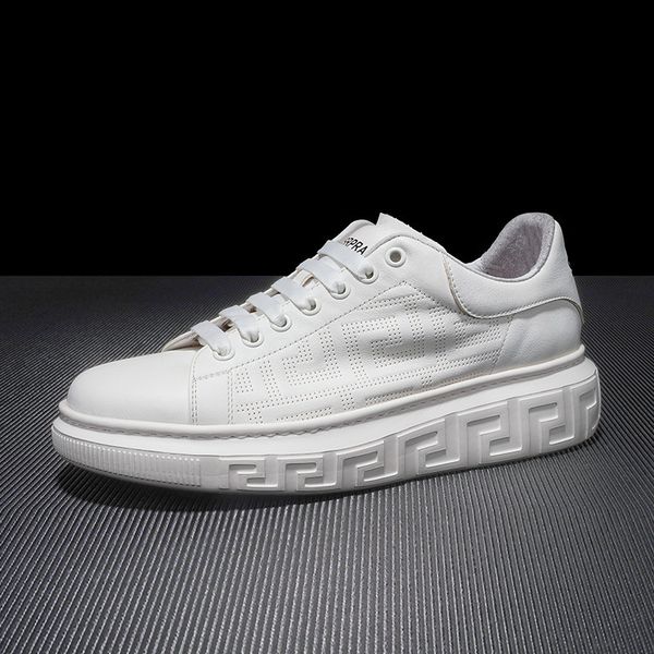 

korean version small white men's minority functional sports and leisure autumn new thick soled shoes hollow breathable single, Black