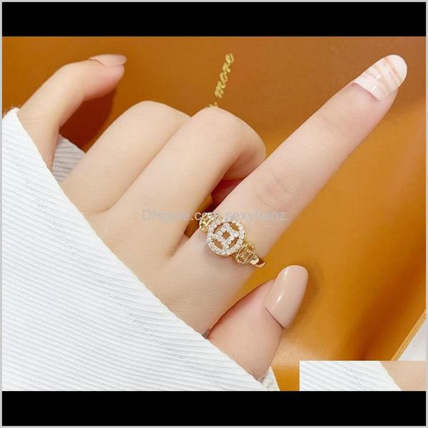 

with side stones rings jewelry drop delivery 2021 womens coin opening adjustable index finger wedding ring uvkoh, Silver