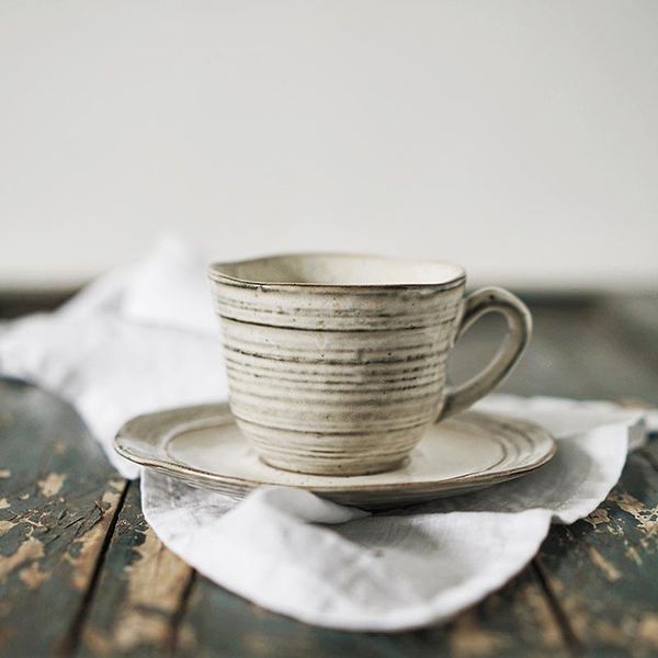 

mugs retro ceramic coffee cup and saucer set thread creative milk water breakfast