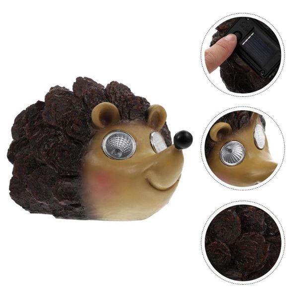 

lawn lamps 1pc solar luminous hedgehog shape creative micro landscape decor light (coffee)
