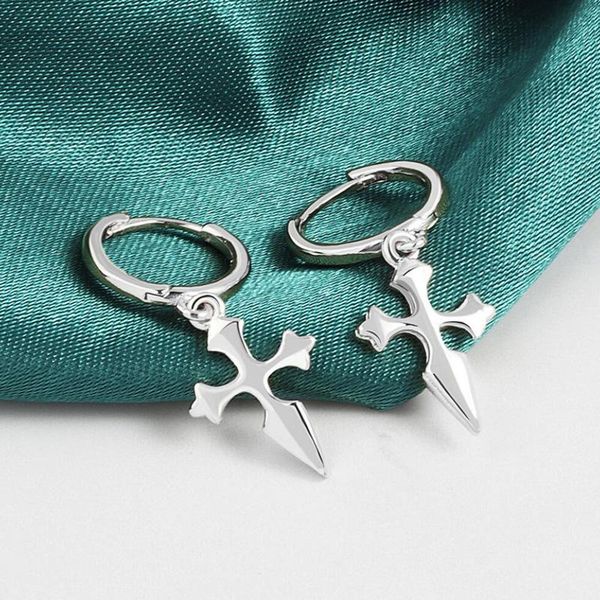

hoop & huggie kofsac trendy cross earrings for women gold/silver color jewelry chic earring lady daily wear luxury gifts, Golden;silver