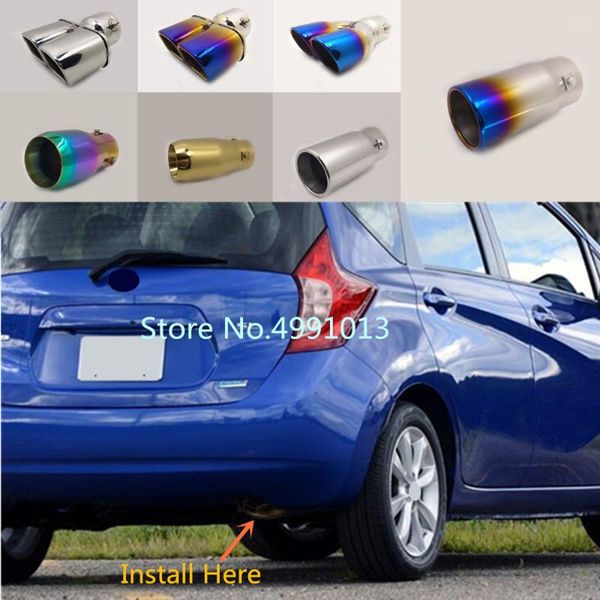 

manifold & parts for note 2013 2014 2021 car protect cover stainless steel muffler pipe outlet dedicate exhaust tip tail 1pcs