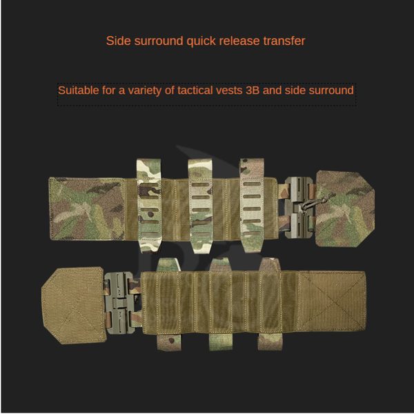 

tactical magnetic quick release buckle elastic belt cummerbund for fcs 4020 vest hunting jackets, Camo;black