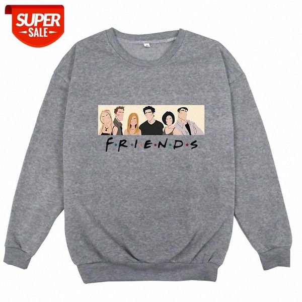 

friends tv show creative printing round neck sweater plus velvet loose sportswear #yz2d, Black