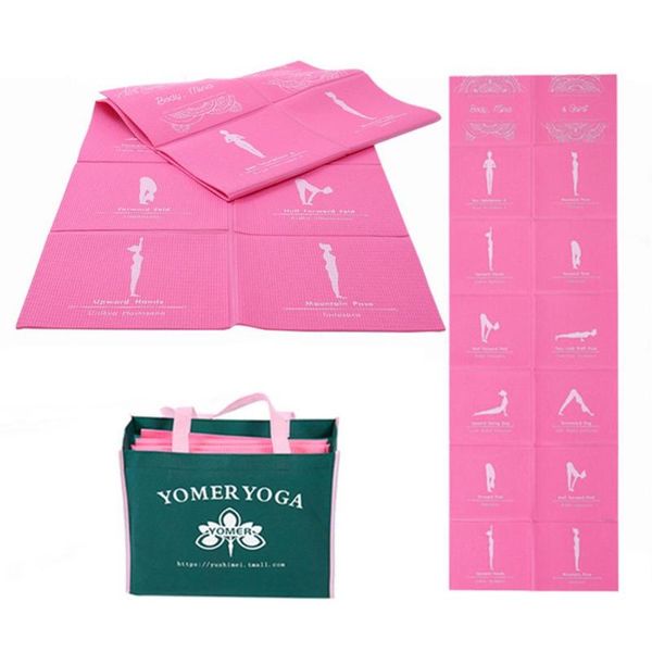 

yoga mats generation 61x173cm folding mat pvc thick portable non slip exercise double-sided textured surface with bag