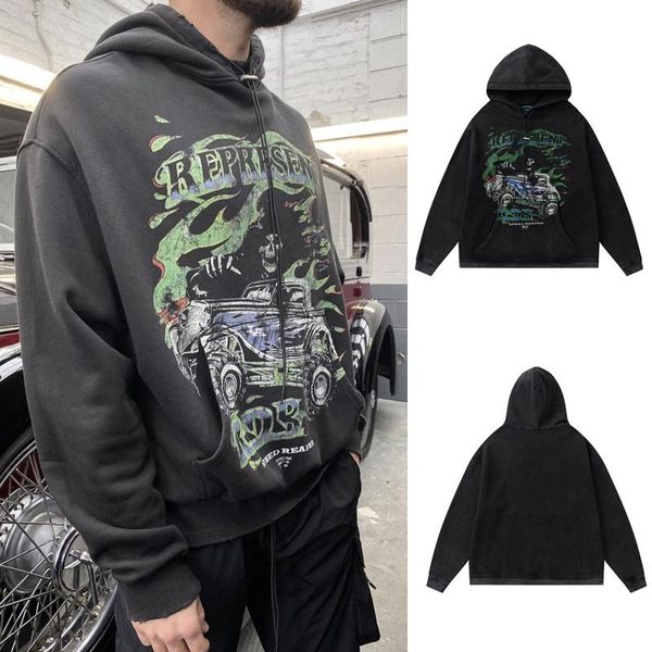 

men's hoodies & sweatshirts graffiti letter print hip hop sweatshirt men fleece hoodie 2021 autumn winter harajuku and women hooded, Black