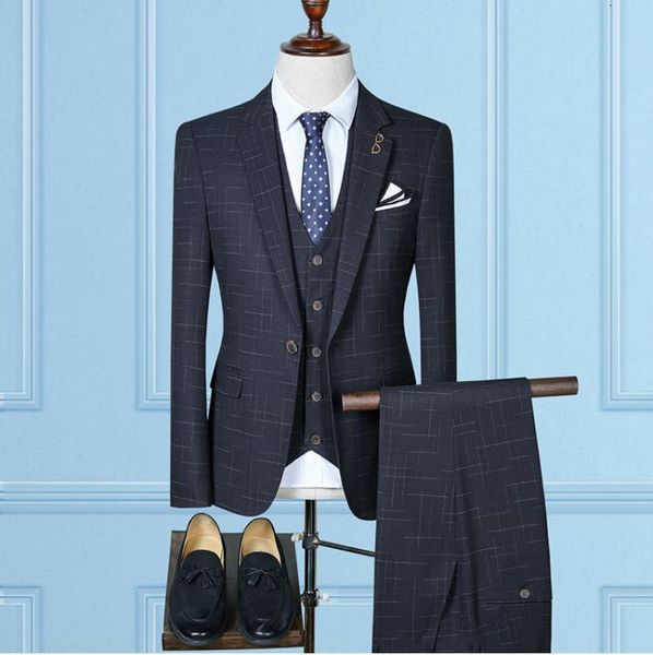 

men's suits & blazers terno masculino tailored suit single button wedding business blazer men with pants costume homm, White;black