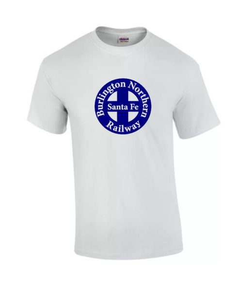 

vintage bnsf t-shirt retro railroad train navy blue whitetee shirt s-5xl, White;black