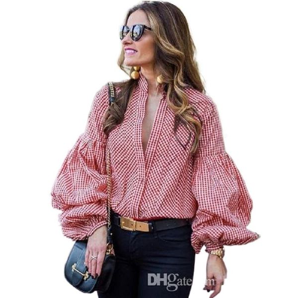 

women's blouses & shirts women striped spring long sleeve shirt office lady v neck casual plus size, White