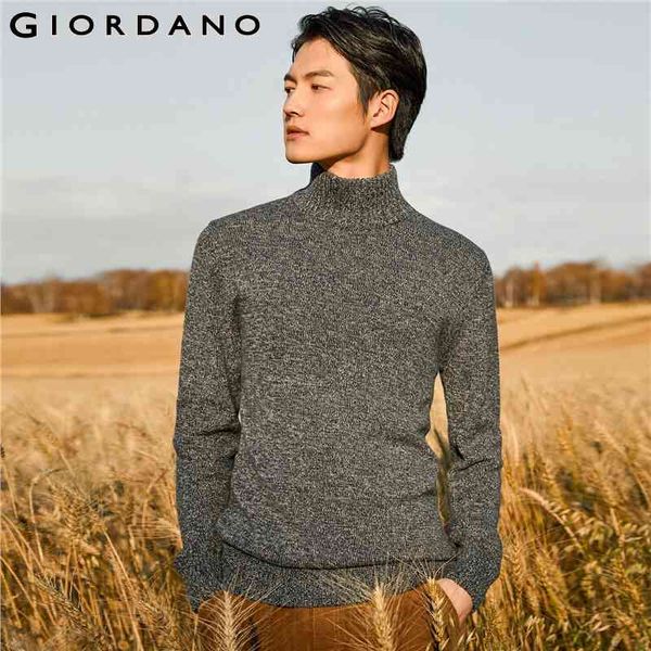 

giordano men thick high-neck sweater, Black
