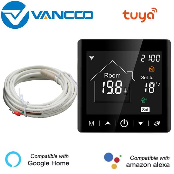 

smart home control tuya wifi electeric heating thermostat 220v temperature controller 16a floor room with alexa