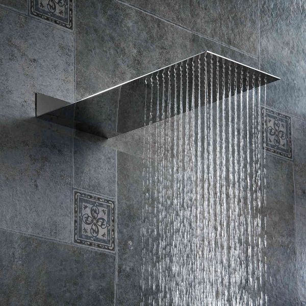 

bathroom shower heads square stainless steel head rainfall head rain chrome high pressure chuveiro bath faucet jygo