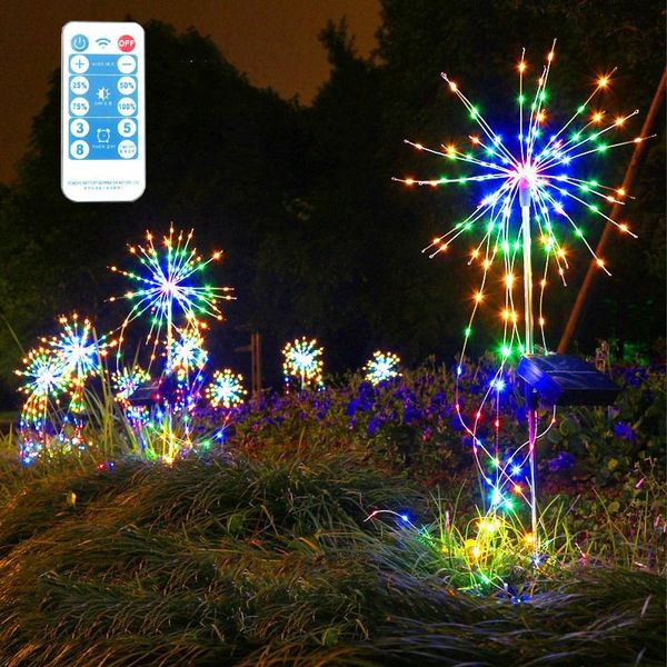 

lawn lamps 200/120/90leds solar string light dandelion firework outdoor waterproof fairy lights courtyard garden home decor