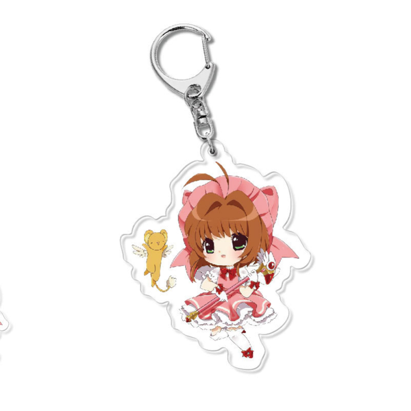 

card captor sakura key chain woman acrylic cute funny anime key ring kid keyring kinomoto fujitaka girl keychains jewelry brelok, Slivery;golden