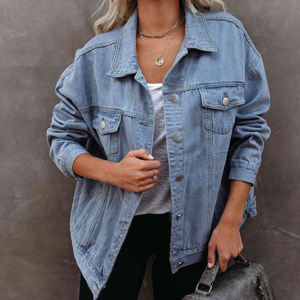 

women's jackets fashion casual pocket denim women single-breasted button lapel woman autumn simple long sleeve s4s6, Black;brown