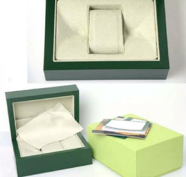 

dark green watch box gift case for rolex boxes watches booklet card tags and papers in english swiss, Black;blue