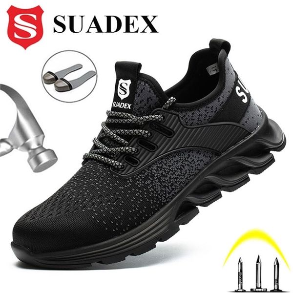 

suadex men women safety shoes steel toe boots anti-smashing work lightweight breathable composite eur size 37-48 211106, Black;brown