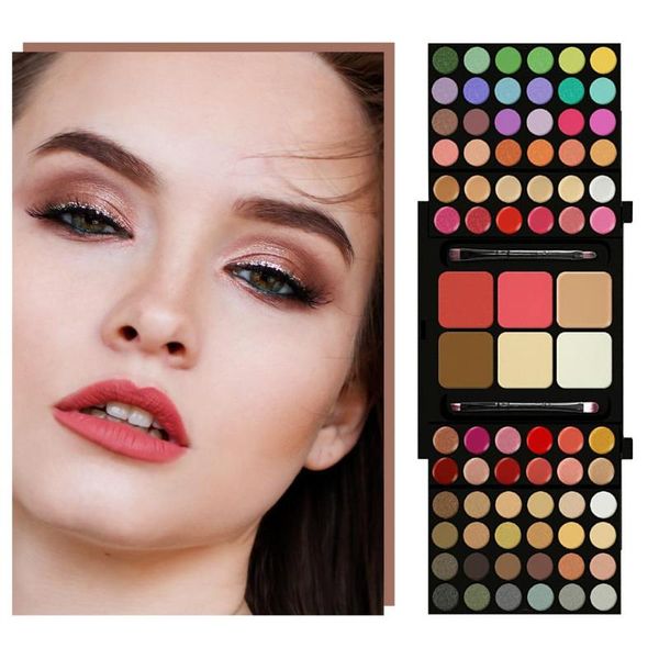 

eye shadow professional 78 colors makeup set matte shimmer eyeshadow palettes with brush lipstick make up kit bronzer blush cosmetics gift