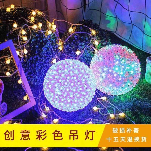

led cherry blossom ball color christmas decoration atmosphere lighting with flashing lamp, engineering lamp